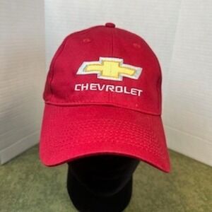 Red Chevrolet Embroidered Logo Baseball Cap Adult Adjustable Port Company